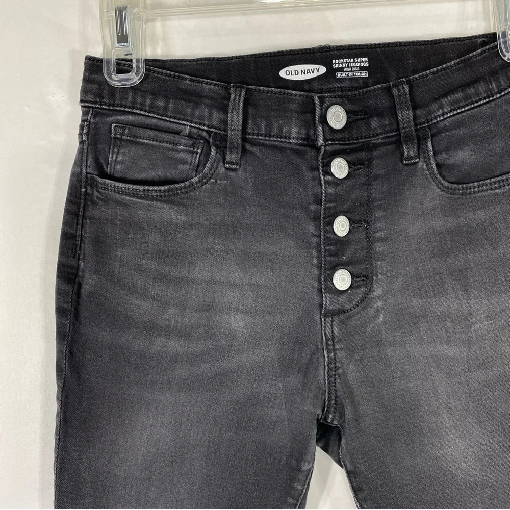 Old Navy Girl’s Rockstar Super Skinny Distressed Black Jeggings